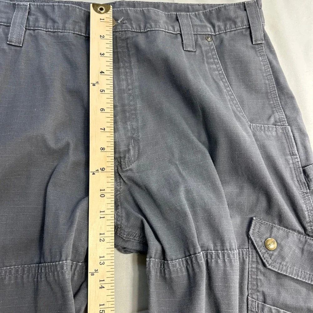 Carhartt Cargo Pants B342GVL Mens 37x33 Gray Cotton Ripstop Workwear Utility